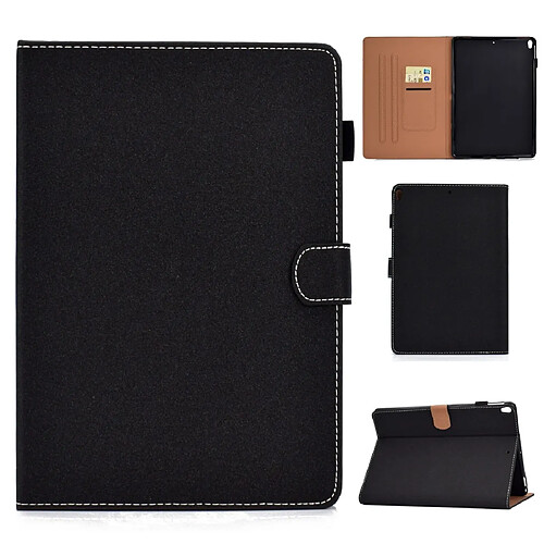 Wewoo Housse Étui Coque en cuir à rabat horizontal de couleur unie pour iPad avec supportfentes cartes et logement stylofonction veille et réveil noir