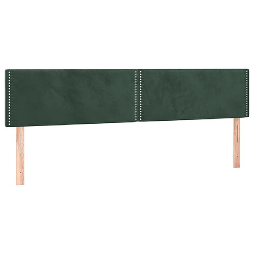 Maison Chic Lot de 2 Têtes de lit design pour chambre - Décoration de lit Vert foncé 80x5x78/88 cm Velours -MN77480