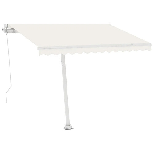 Maison Chic Auvent manuel rétractable,Store manuel de porte sur pied 300x250 cm Crème -GKD11174