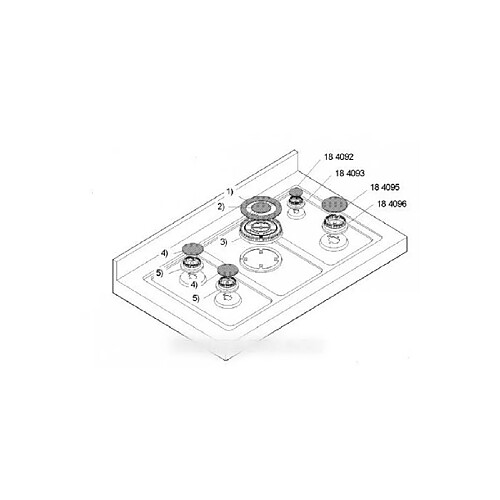 Chapeau de bruleur rep 4 pour cuisinière bosch b/s/h