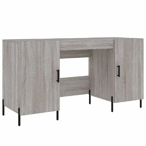 Maison Chic Bureau,Table de travail pour chambre sonoma gris 140x50x75 cm bois d'ingénierie -GKD74173