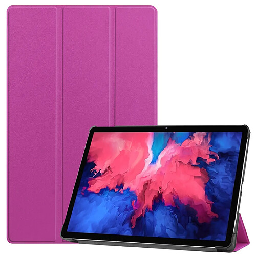 Etui en PU avec support tri-pliure violet pour votre Lenovo Xiao Xin Pad J606F