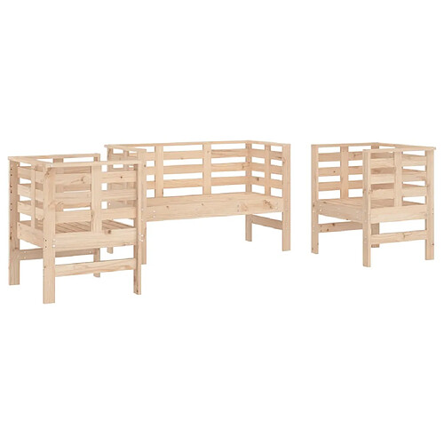 Maison Chic Salon de jardin 3 pcs - Table et chaises d'extérieur - Mobilier/Meubles de jardin Moderne bois massif de pin -MN88110