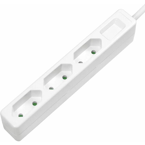 LogiLink LPS229 Multiprise sans interrupteur 3 prises blanc fiche avec contour