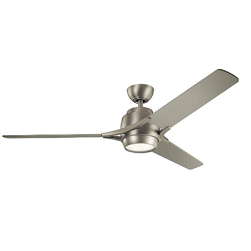 Elstead Lighting Ventilateur de plafond 3 pales 152 cm avec télécommande LED Nickel brossé