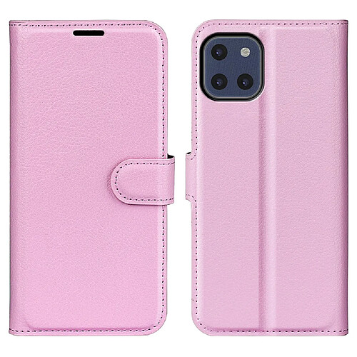 Etui en PU texture litchi, fermoir magnétique avec support rose pour Samsung Galaxy A03 (EU Version)