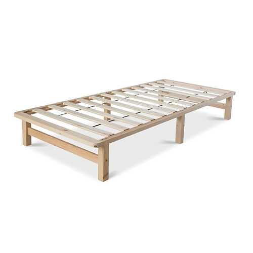 Homestyle4U Lit Palette 90x200 cm en bois massif