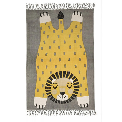 Tapis BABA la panthère décoration chambre enfant garçon par Nattiot - Couleur - Jaune, Taille - 100 x 140 cm