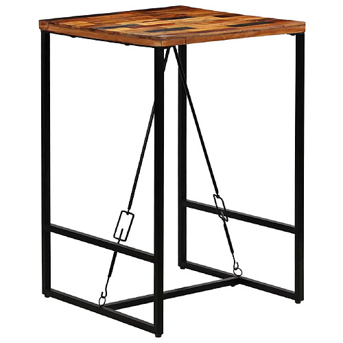 Helloshop26 Table haute mange debout bar bistrot bois recyclé solide 106 cm 0902096