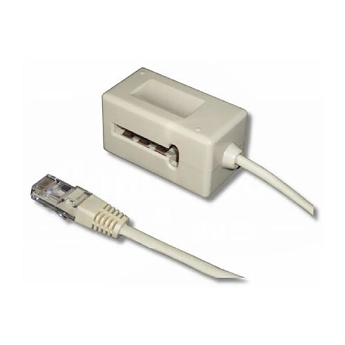 Adaptateur RJ45 mâle / fiche en T femelle (PTT), ivoire, 0m10