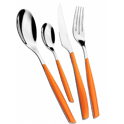 Couverts Orange Glamour par Casa Bugatti, Set 24 pcs. Boîte de fenêtre