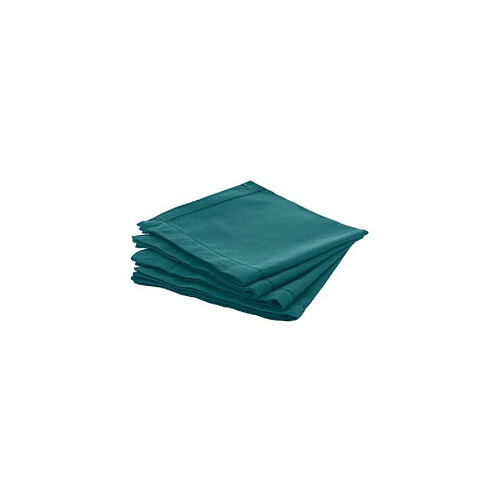 Ac-Deco Lot de 4 serviette de table Chambray - L 40 cm x l 40 cm - Bleu