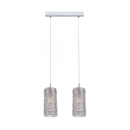 Luminaire Center Suspension Linton Métal Argent 2 ampoules 24cm