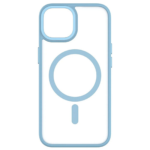 QDOS Coque pour iPhone 14 Hybrid Soft avec Snap Compatible MagSafe Bleu