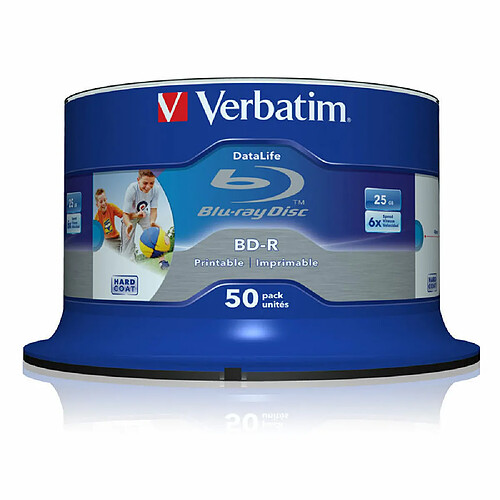 Verbatim BD-R SL 25 GO VITESSE 6X IMPRIMABLE (PAR 50, SPINDLE)