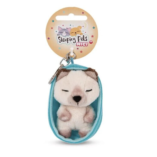 NICI Peluche Porte-Cles 8 Cm - Chat Siamois Endormi