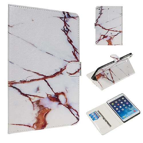 Wewoo Housse Étui Coque Pour iPad mini 5/4/3/2/1 en cuir avec Motif dessin coloré et rabat horizontal porte-cartes et fentes cartes marbre platine