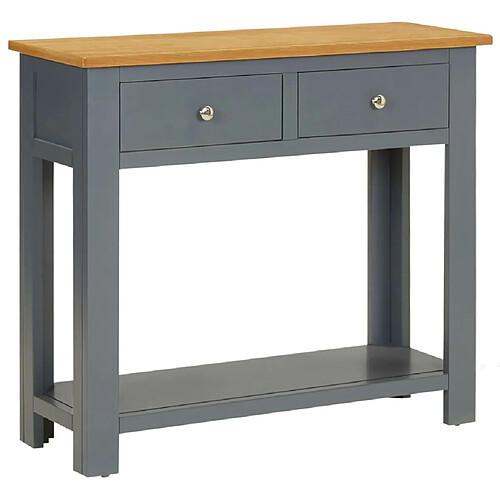 vidaXL Table console 83x30x73 cm Bois de chêne massif