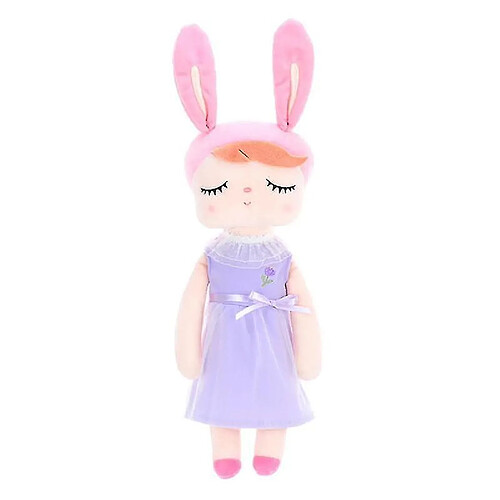 Universal 43 cm Jouet en peluche de sommeil, oreilles roses, portant une robe en velours doux en velours pour enfants ï¼ˆpurple)