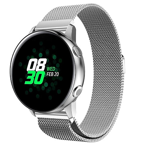 Wewoo Bracelet de poignet en acier inoxydable magnétique Milanis WatchBand pour Galaxy Watch Active 20mm (Argent)