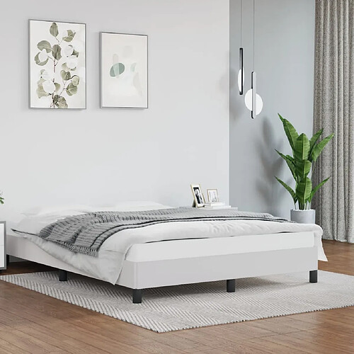 vidaXL Cadre de lit sans matelas blanc 140x190 cm similicuir