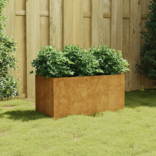 vidaXL Jardinière 80x40x40 cm acier corten