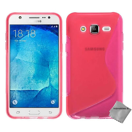 Htdmobiles Coque silicone gel fine pour Samsung Galaxy J3 (2016) + verre trempe - ROSE