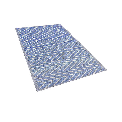 Beliani Tapis extérieur bleu à motif zigzag 120 x 180 cm BALOTRA