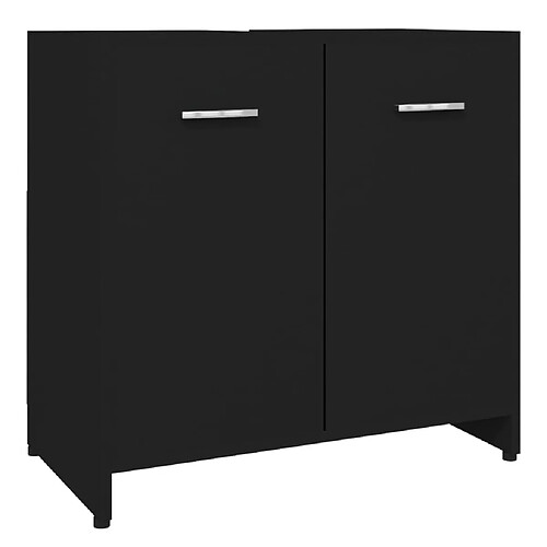 Maison Chic Armoire de salle de bain,Meuble de rangement,Meuble haut Noir 60x33x61 cm Aggloméré -GKD681011