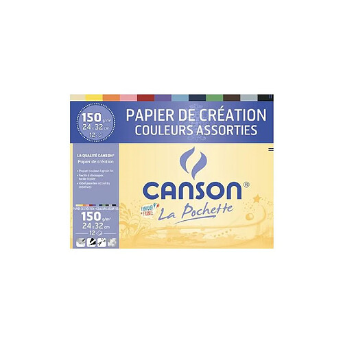 CANSON Papier de création, 240 x 320 mm, 150 g/m2, assorti ()