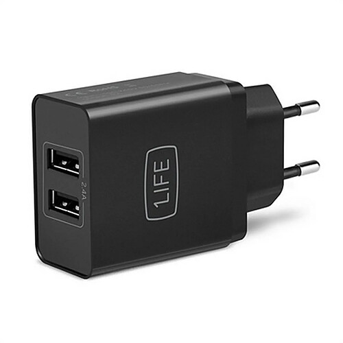 Totalcadeau Chargeur mural USB x 2 Noir chargeur électrique pas cher