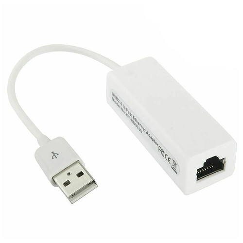 Adaptateur câble convertisseur USB 2.0 LAN vers réseau Ethernet 100Mbps RJ45 Blanc - Visiodirect -