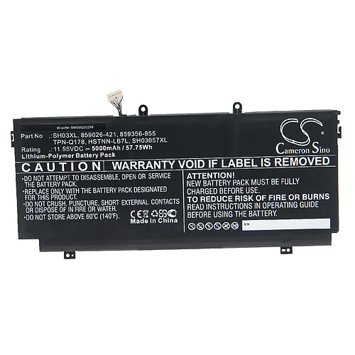 vhbw Batterie compatible avec HP Spectre X360 13-AC000NB, X360 13-AC000NC, X360 13-AC000NF laptop (5000mAh, 11.55V, Li-polymère)