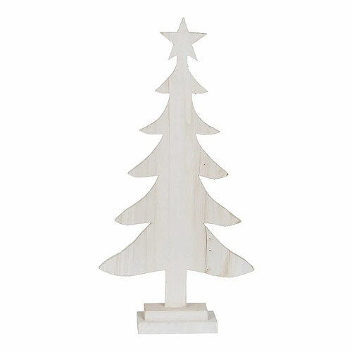 BigBuy Christmas Sapin de Noël Blanc Bois de paulownia 40 x 2 x 80 cm