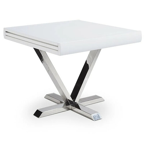 Paris Prix Table d'Appoint Extensible Emery 90-180cm Blanc