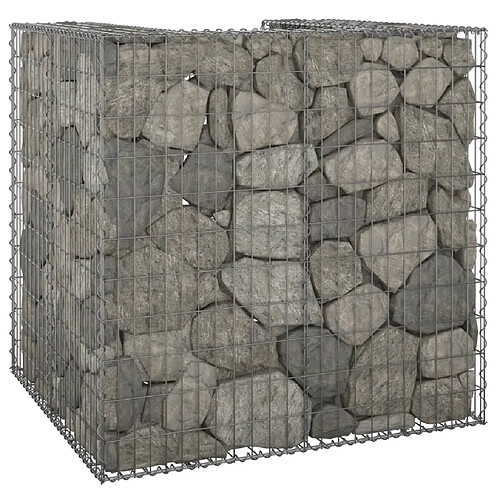 vidaXL Mur en gabion pour poubelle Acier galvanisé 110x100x110 cm