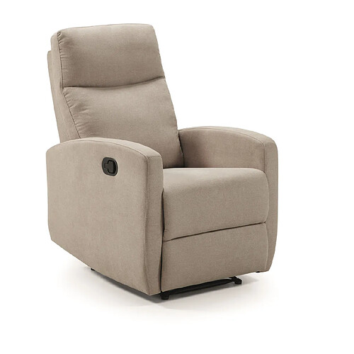 Pegane Fauteuil relax manuel en tissu waterproof couleur Crème - Longueur 66 x Profondeur 88 x Hauteur 103 cm