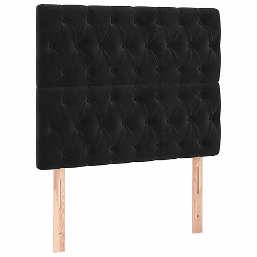 Maison Chic Lot de 2 Têtes de lit design pour chambre - Décoration de lit Noir 100x7x78/88 cm Velours -MN19185