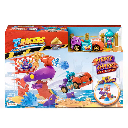 Ensemble T-Racers Pirate Shark Playset véhicule exclusif coffret de jeu