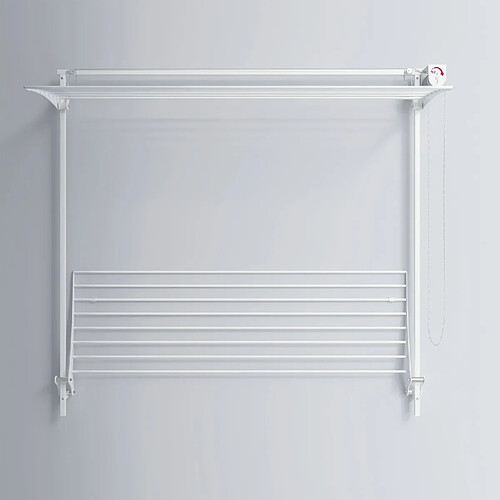 Foxydry Wall Plus 150, Séchoir vertical mural, rétractable et pliable, Blanc 152x137x52 cm Embrayage à droite