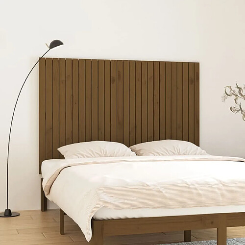 Maison Chic Tête de lit scandinave pour lit adulte,Meuble de chambre murale Marron miel 166x3x110 cm Bois massif de pin -MN16043