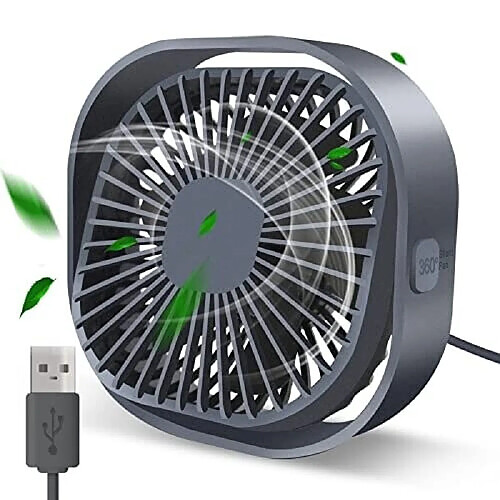 Petit Ventilateur de Bureau USB, Ventilateur de Refroidissement de Table Portable Personnel de 4 Pouces 3 Vitesses Mini Ventilateur de Bureau Silencieux à Rotation de 360 Degrés avec Câble Alimenté par USB pour la Maison