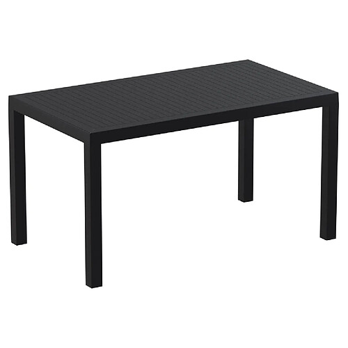 Alterego Table de jardin 'ENOTECA' design en matière plastique noire - 140x80 cm