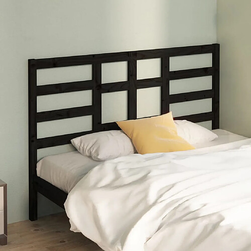 vidaXL Tête de lit Noir 126x4x104 cm Bois massif de pin