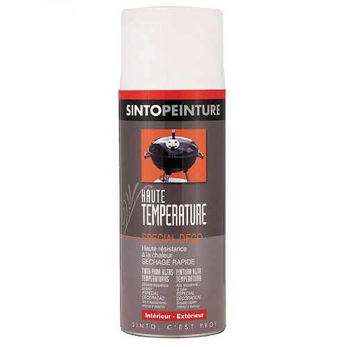 Peinture aérosol - Haute température - Blanc - 400 ml - SINTO