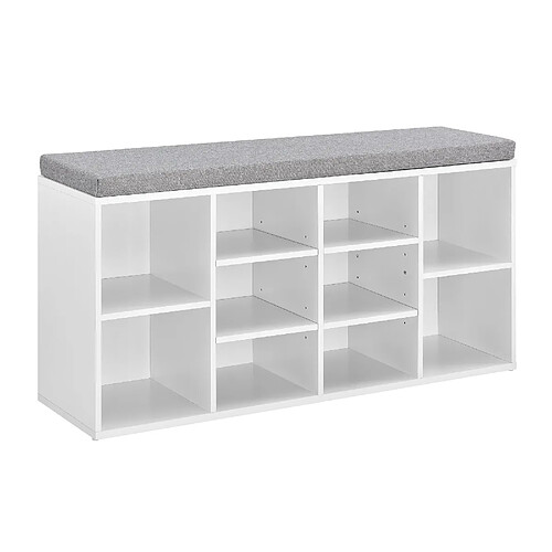 Helloshop26 Meuble à chaussures armoire rangement MDF polyester 103 cm blanc gris 03_0002846