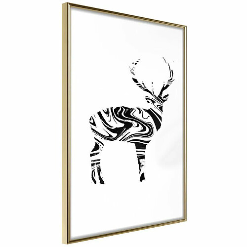 Paris Prix Affiche Murale Encadrée Marble Stag 30 x 45 cm Or