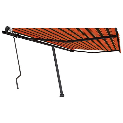 Maison Chic Auvent manuel rétractable,Store manuel de porte sur pied 400x300 cm Orange et marron -GKD98692