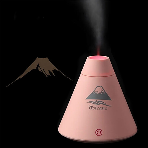 Wewoo Humidificateur d'Air rose pour la Maison et le Bureau Mini Volcanique Forme Interrupteur Tactile USB LED Lumière