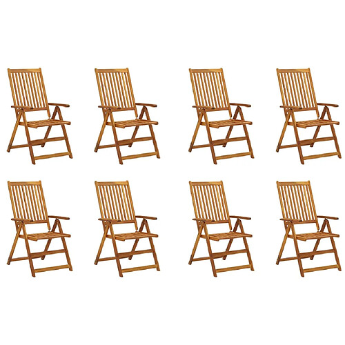 vidaXL Chaises pliables de jardin - Bois d'acacia solide